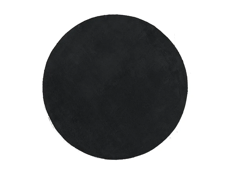 Tapis HUARTE à poils courts doux et lavable noir Ø 160cm