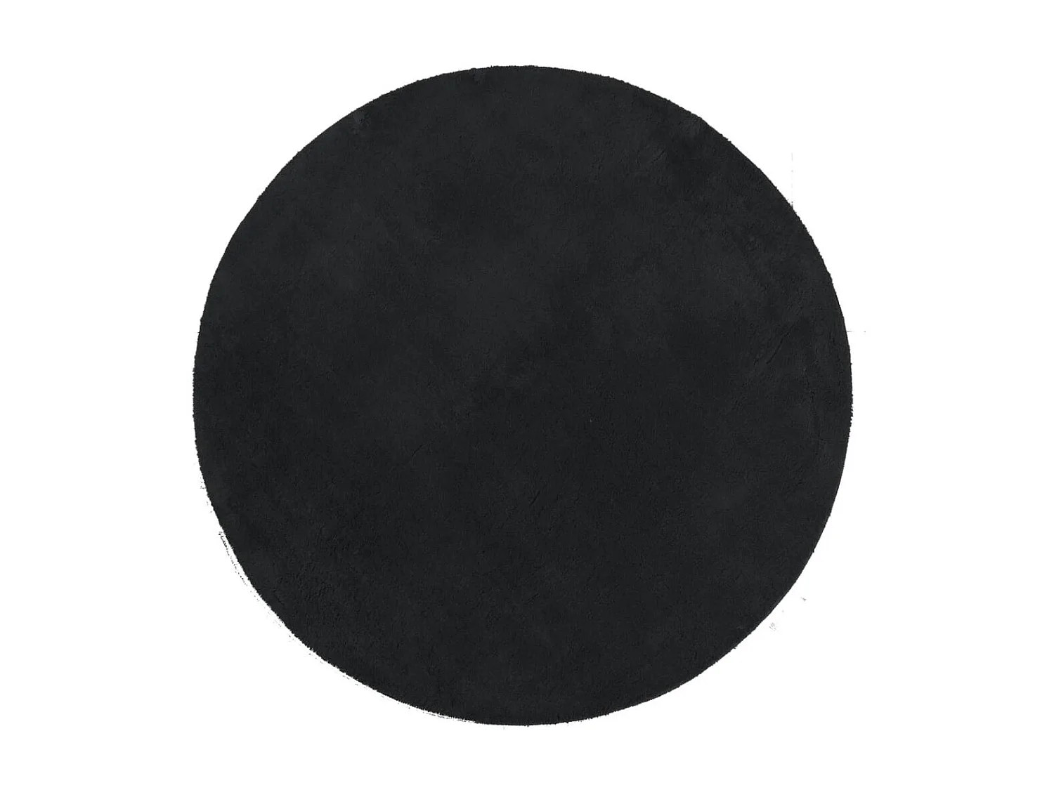 Tapis HUARTE à poils courts doux et lavable noir Ø 160cm