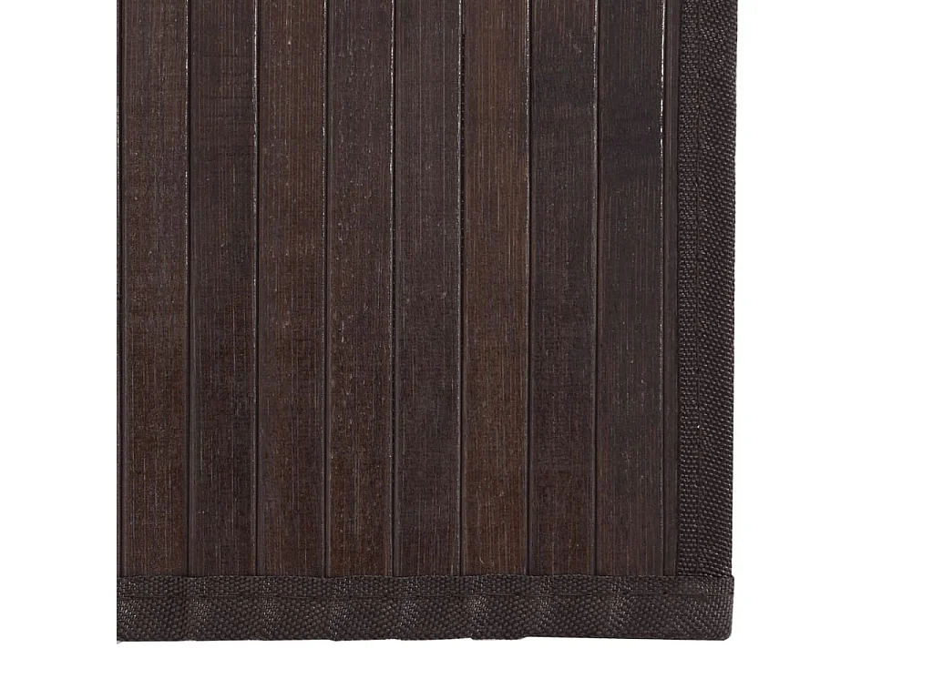 Tapis rectangulaire marron foncé 70x1000 bambou