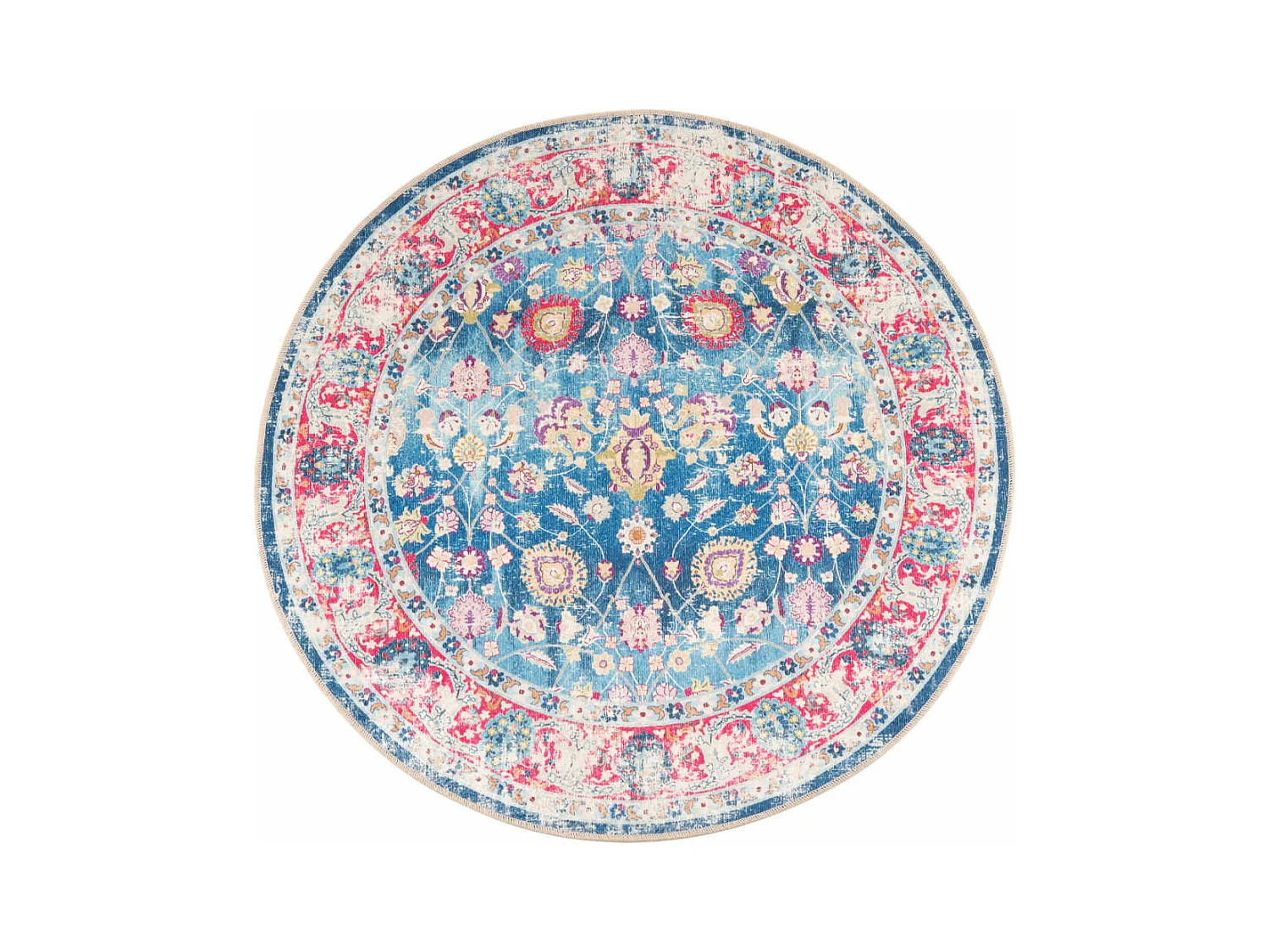 Tapis lavable multicolore Ø 120cm antidérapant