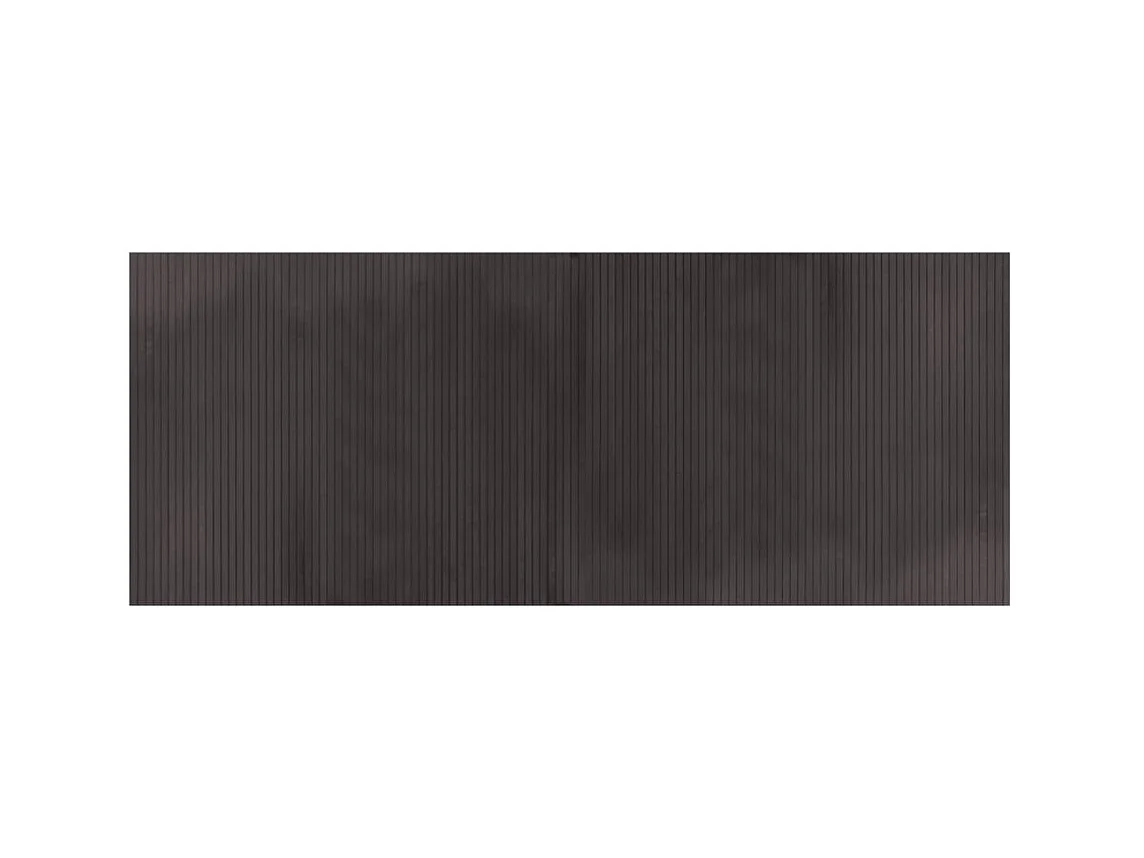 Tapis rectangulaire marron foncé 80x200 bambou