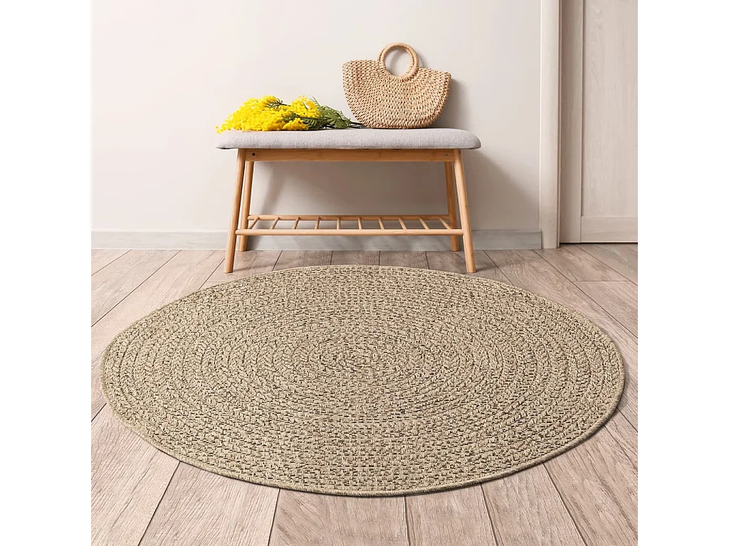 Tapis 120cm aspect jute intérieur et extérieur