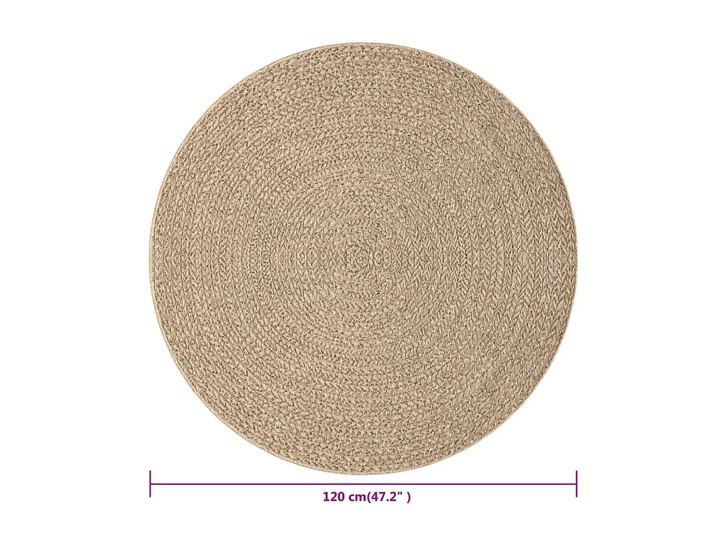 Tapis 120cm aspect jute intérieur et extérieur