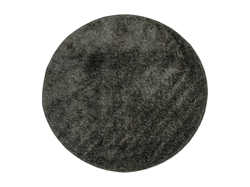 Tapis ISTAN à poils longs aspect brillant anthracite Ø 100cm