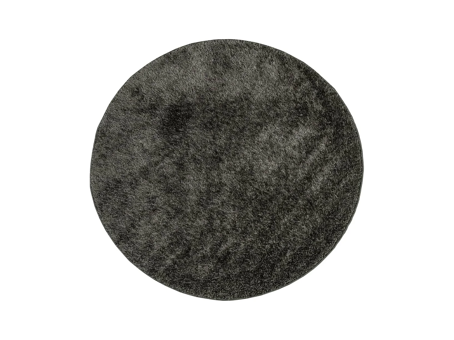 Tapis ISTAN à poils longs aspect brillant anthracite Ø 100cm