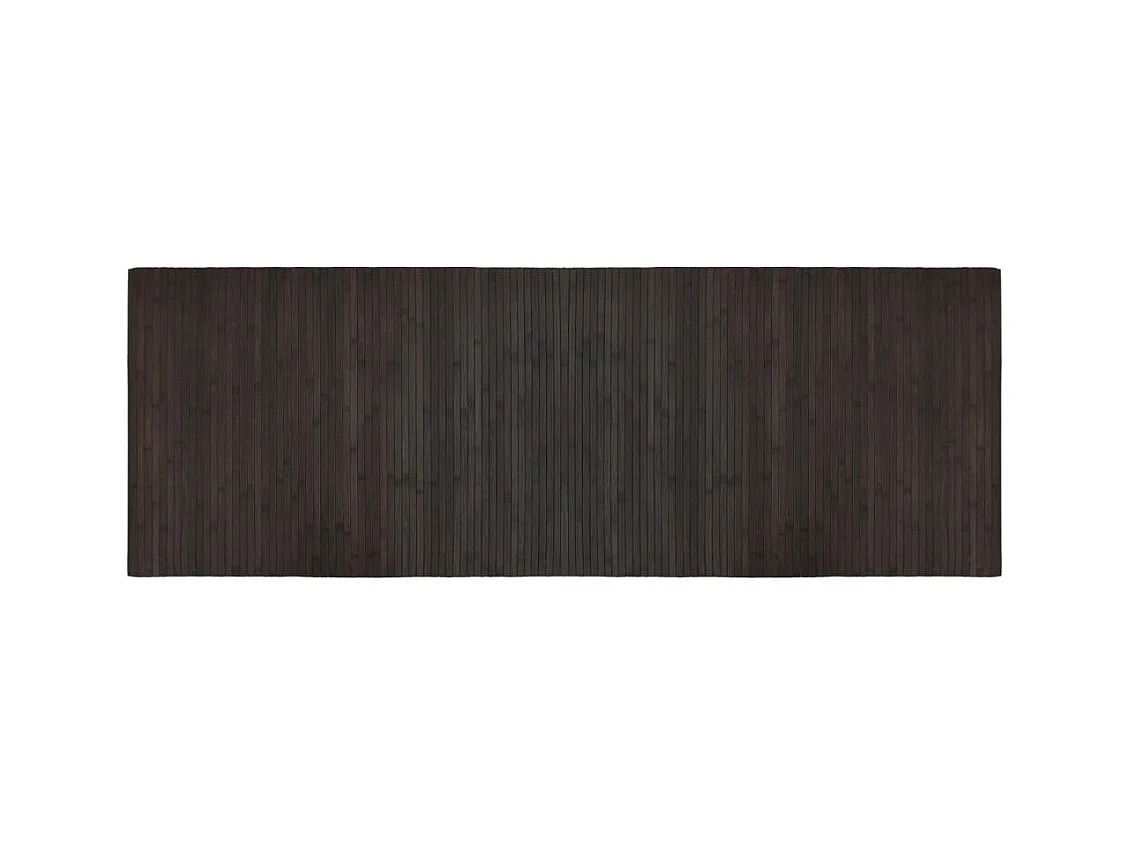 Tapis rectangulaire marron foncé 70x200 bambou