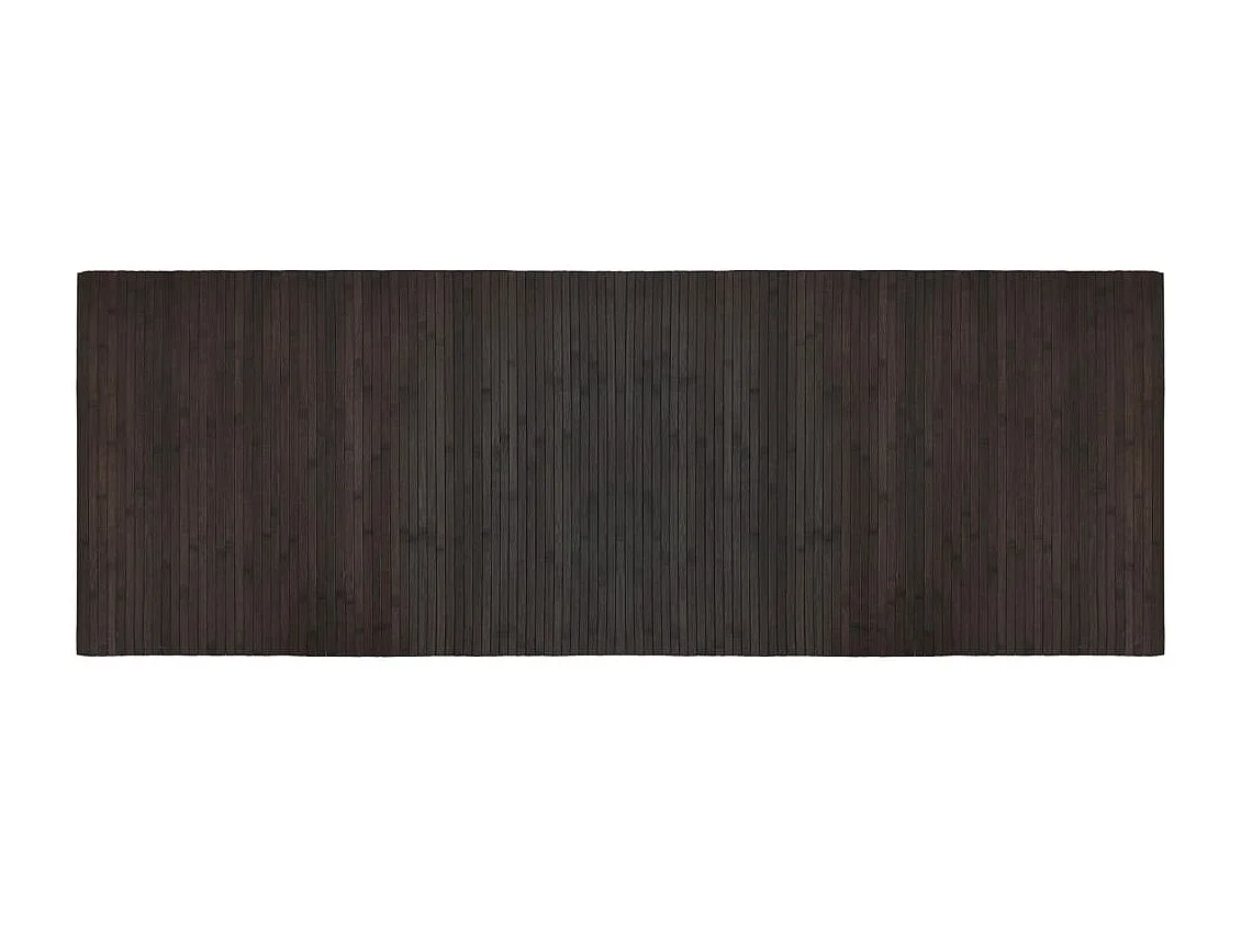 Tapis rectangulaire marron foncé 70x200 bambou