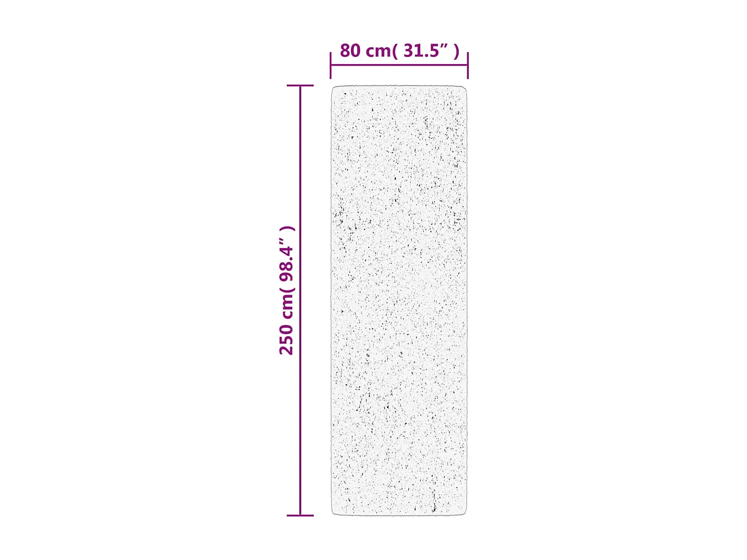 Tapis OVIEDO à poils courts gris 80x250