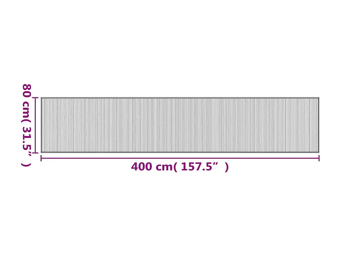 Tapis rectangulaire naturel clair 80x400 bambou