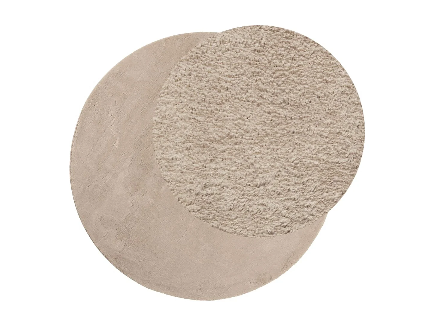 Tapis HUARTE à poils courts doux et lavable sable Ø 100cm