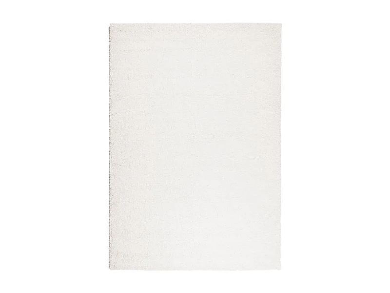 Tapis shaggy à poils longs moderne crème 140x200