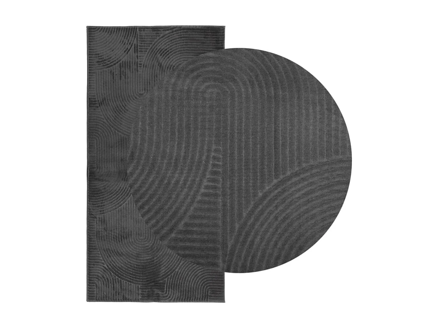 Tapis IZA poils courts style scandinave anthracite 100x200