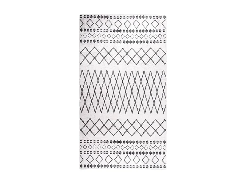 Tapis lavable antidérapant 190x300 Noir et blanc