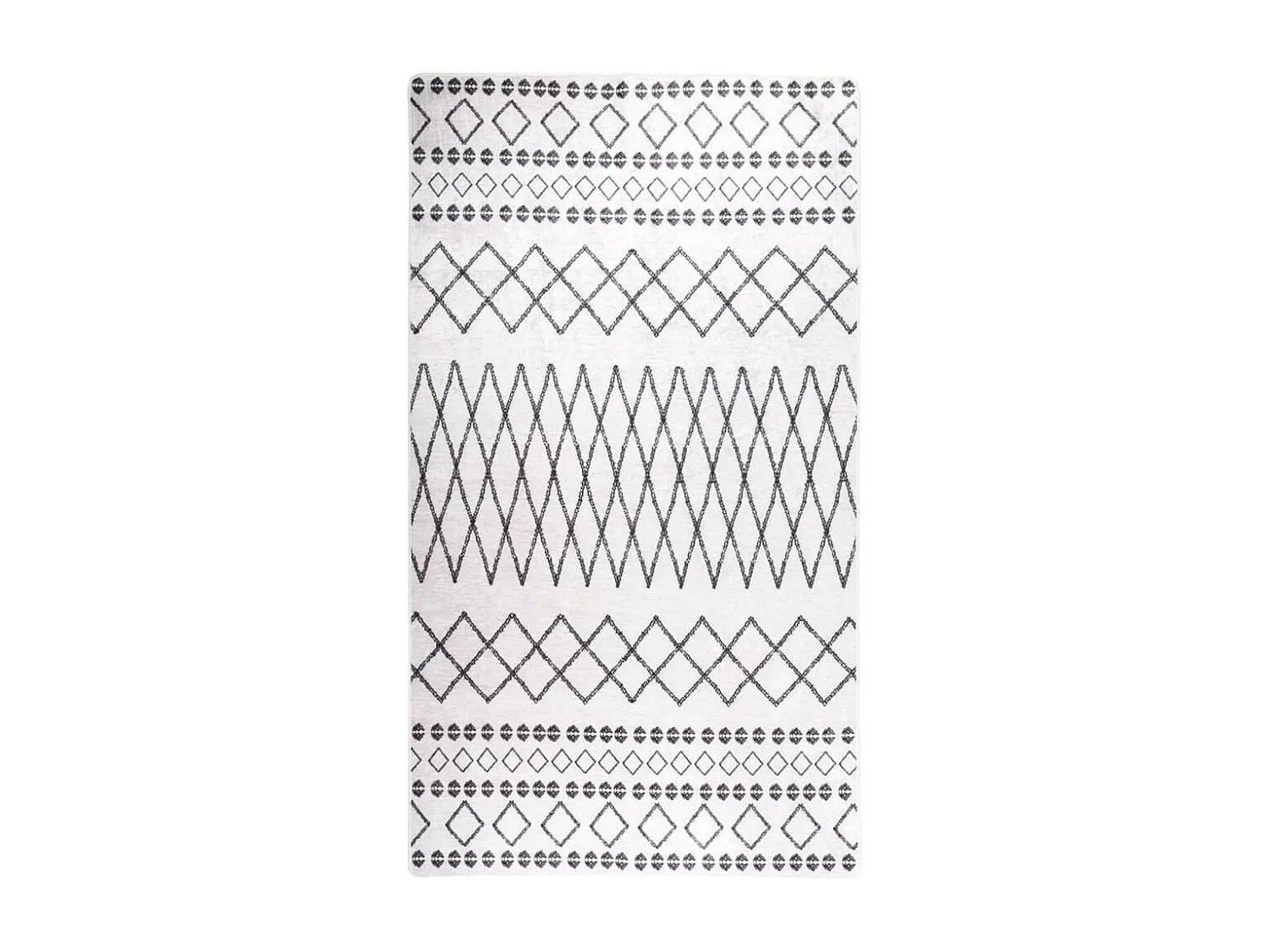 Tapis lavable antidérapant 190x300 Noir et blanc