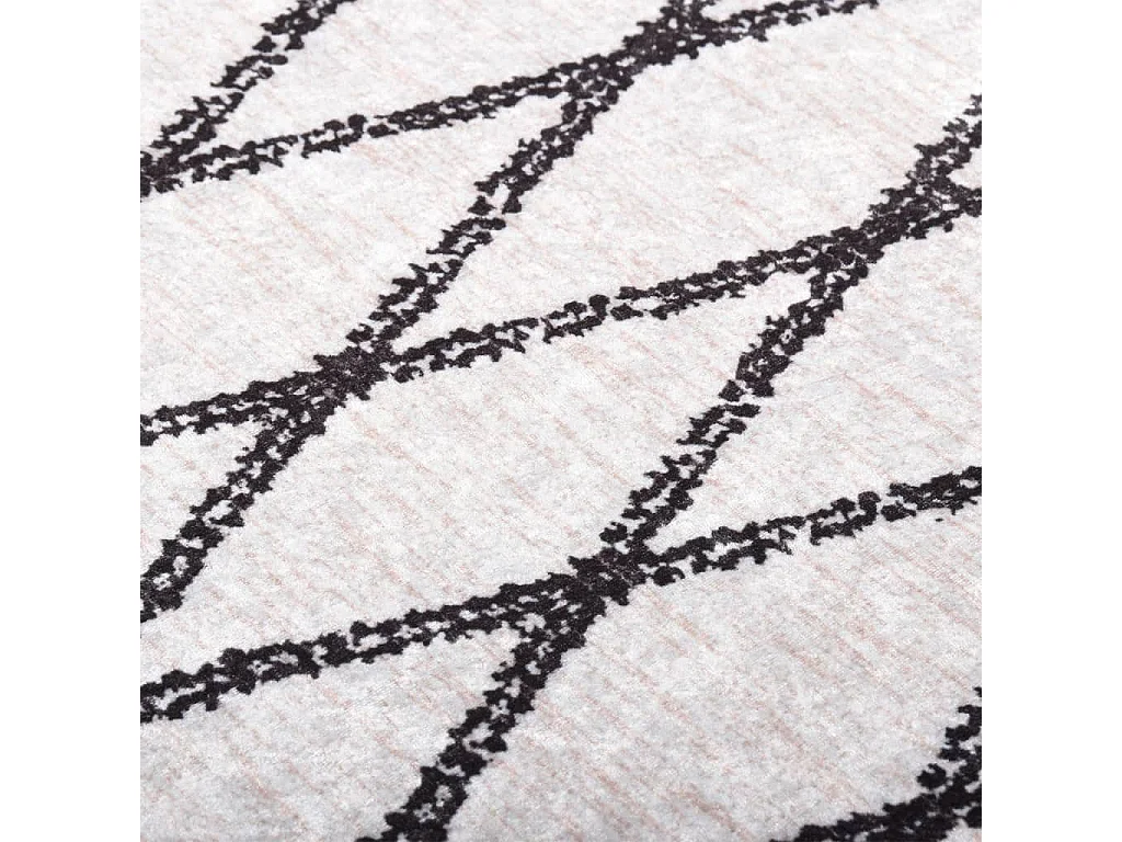 Tapis lavable antidérapant 190x300 Noir et blanc