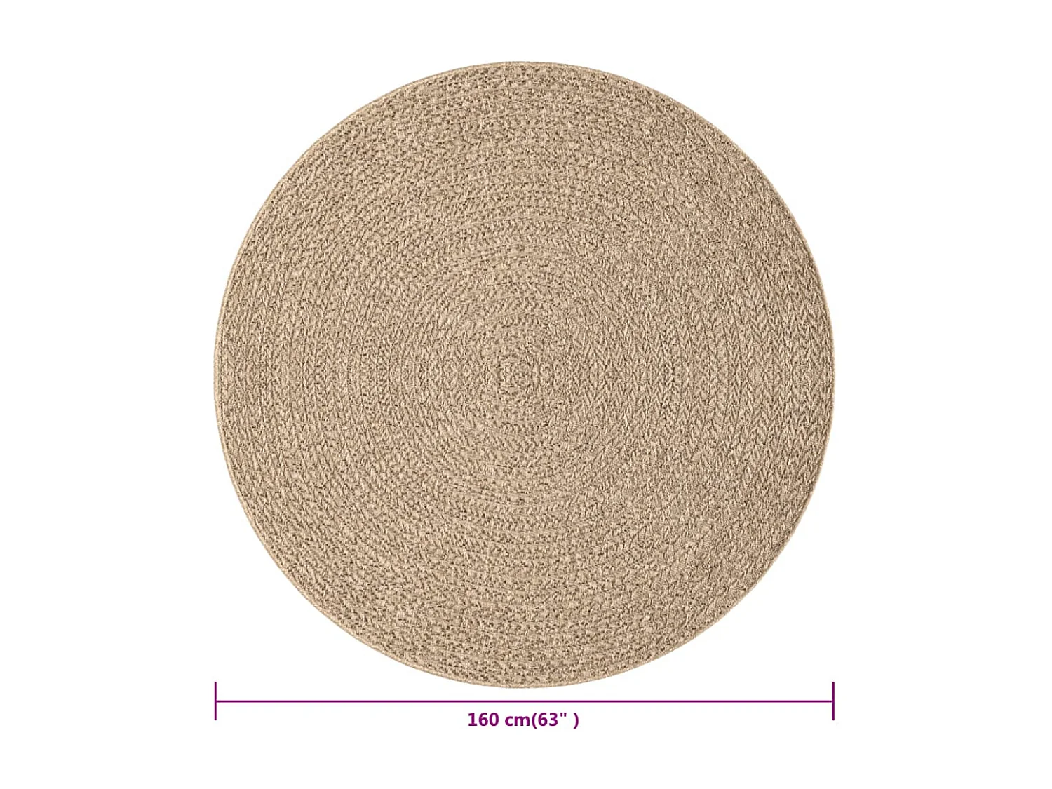 Tapis 160cm aspect jute intérieur et extérieur