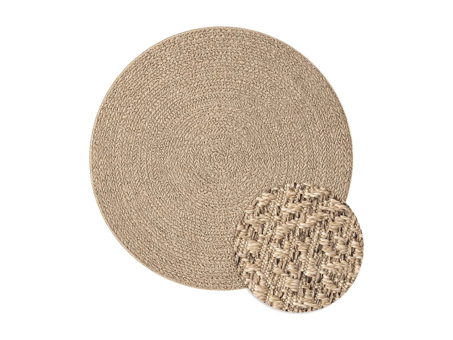 Tapis 160cm aspect jute intérieur et extérieur