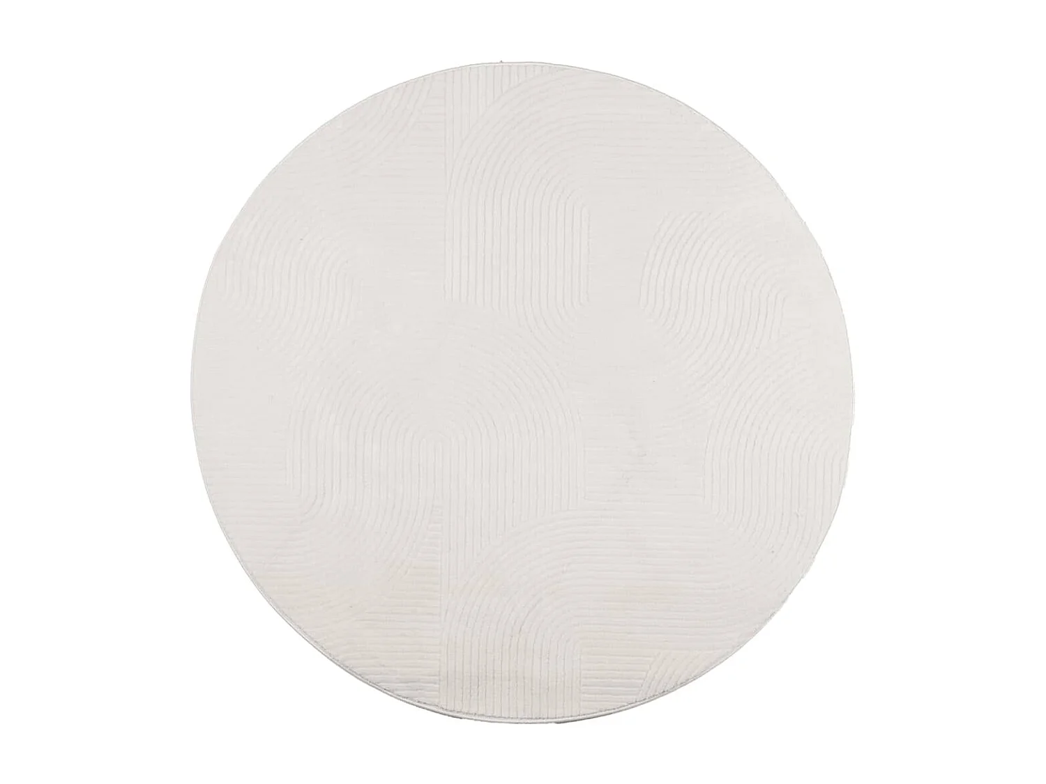 Tapis IZA poils courts style scandinave crème Ø 160cm