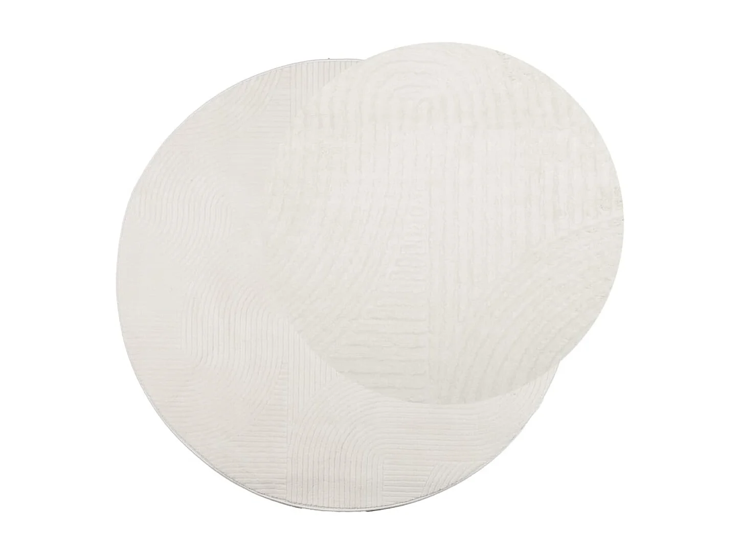 Tapis IZA poils courts style scandinave crème Ø 160cm