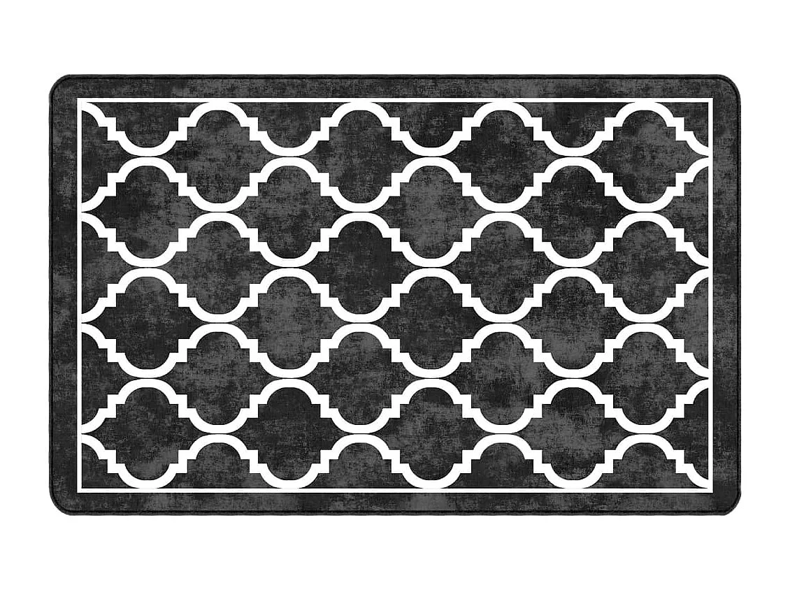 Tapis lavable noir et blanc 190x300 antidérapant