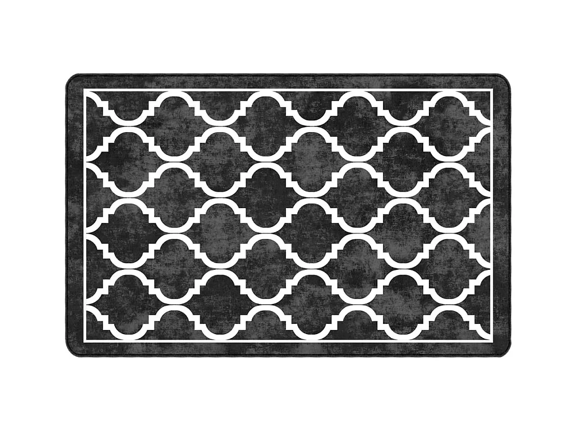 Tapis lavable noir et blanc 190x300 antidérapant