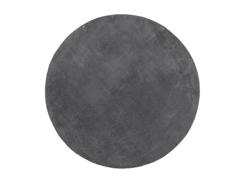 Tapis HUARTE à poils courts doux et lavable anthracite Ø 100cm