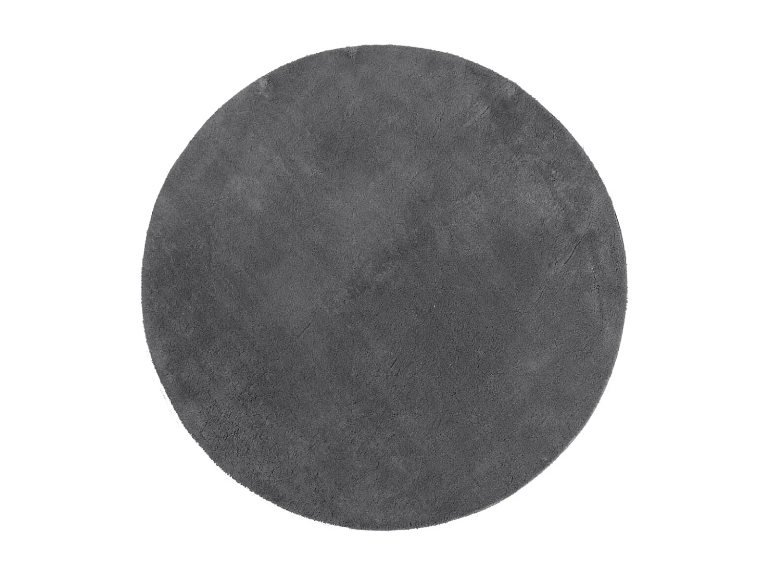 Tapis HUARTE à poils courts doux et lavable anthracite Ø 100cm