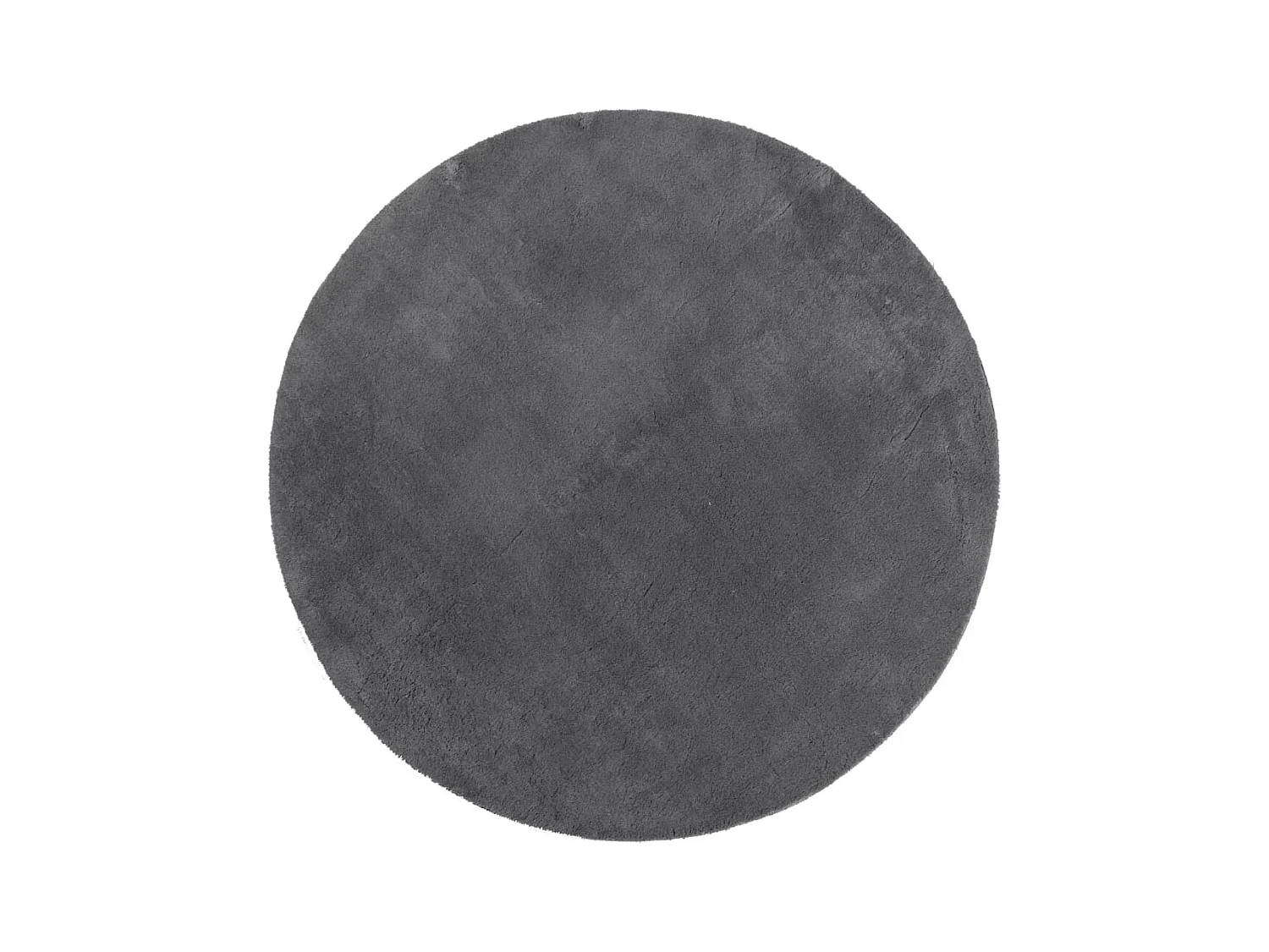 Tapis HUARTE à poils courts doux et lavable anthracite Ø 100cm