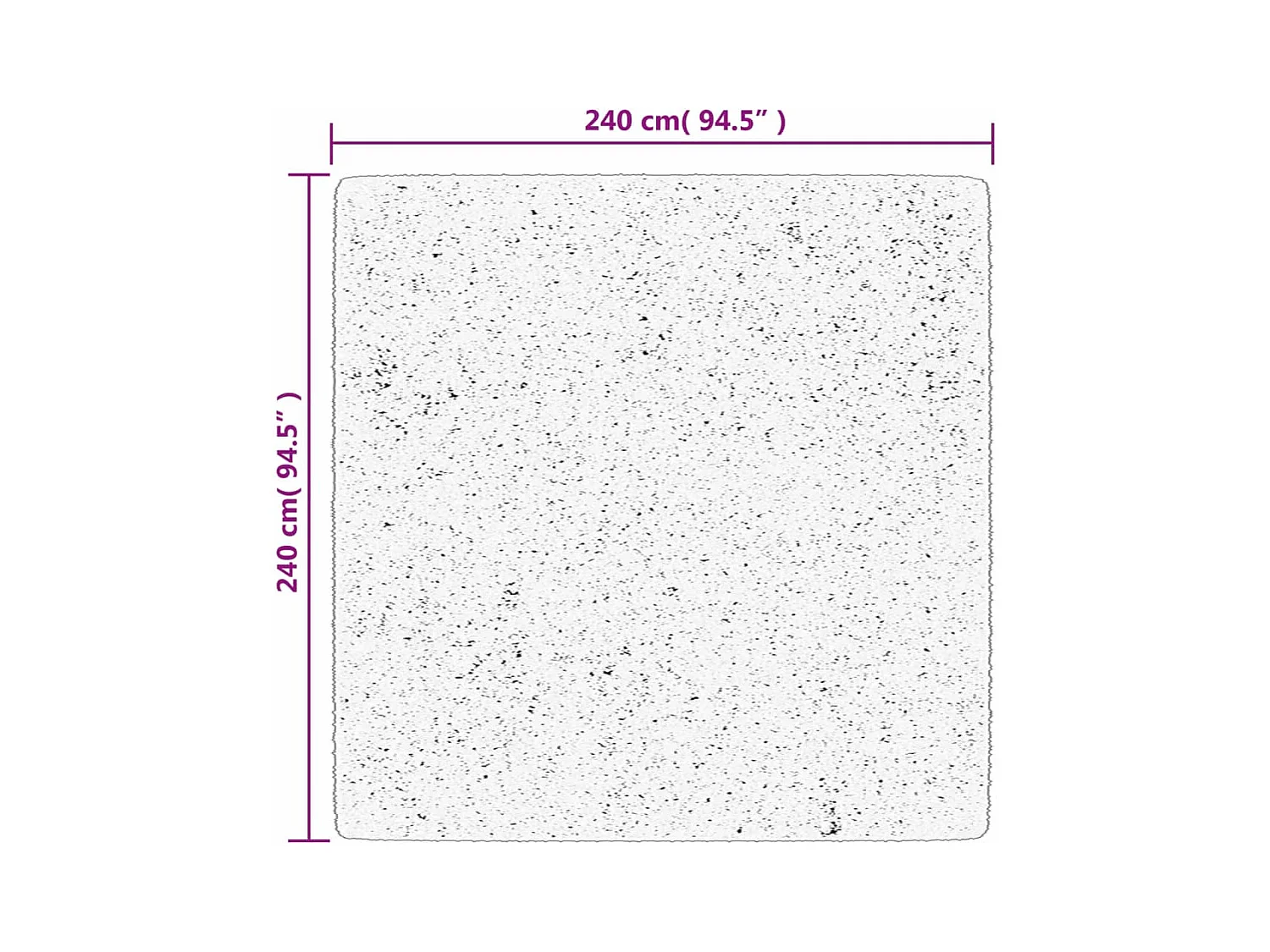 Tapis OVIEDO à poils courts noir 240x240