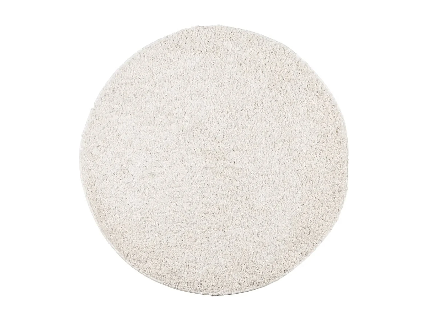 Vloerkleed PAMPLONA shaggy hoogpolig modern Ø 120 cm crèmekleur