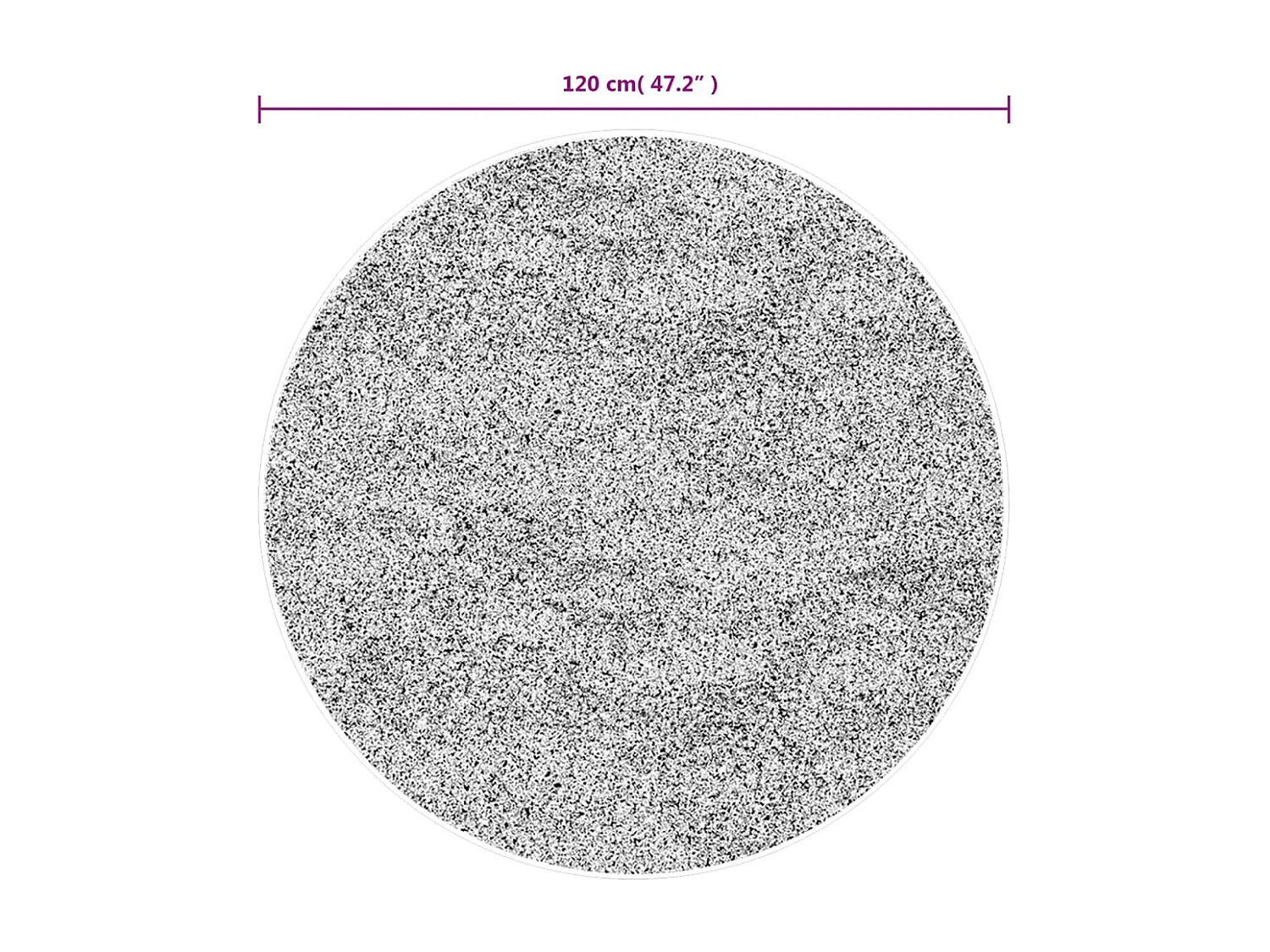 Vloerkleed PAMPLONA shaggy hoogpolig modern Ø 120 cm crèmekleur