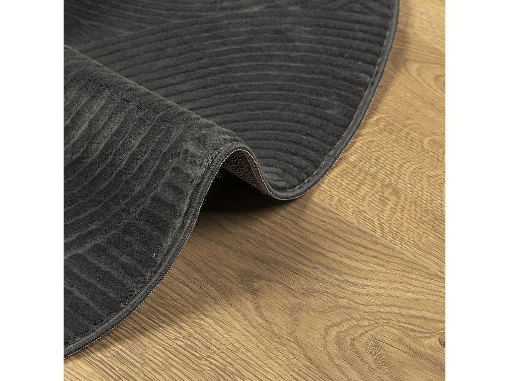 Tapis IZA poils courts style scandinave anthracite Ø 120cm