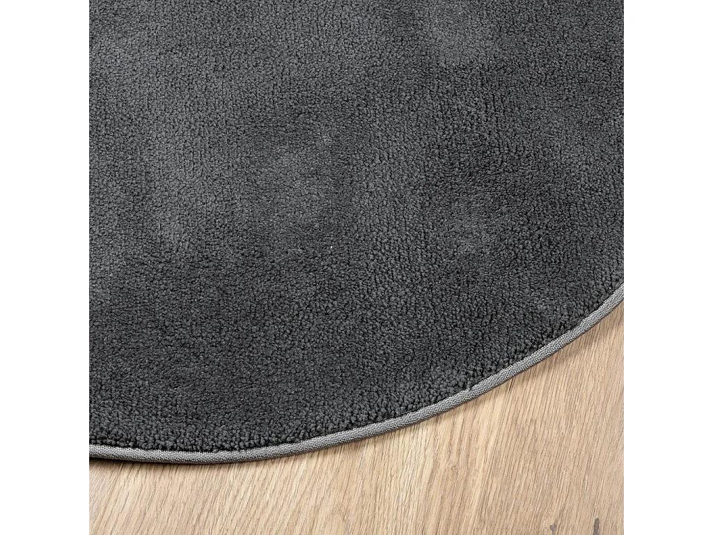 Tapis OVIEDO à poils courts anthracite Ø 200cm