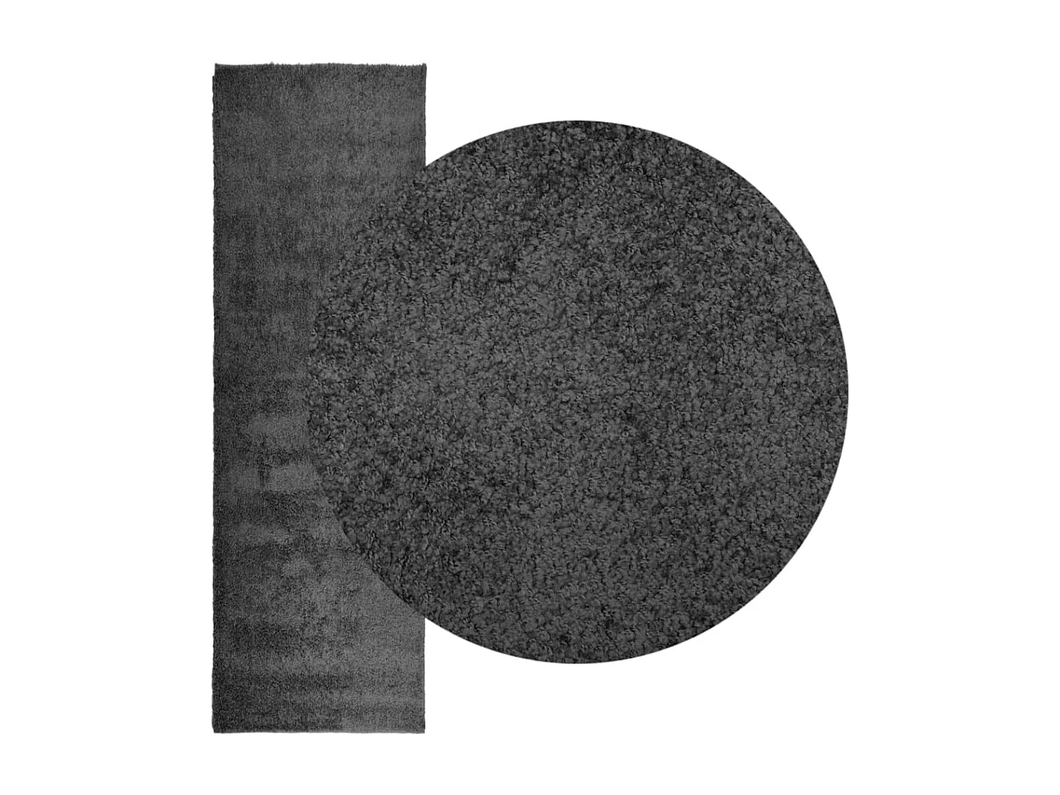 Tapis shaggy à poils longs moderne anthracite 80x250