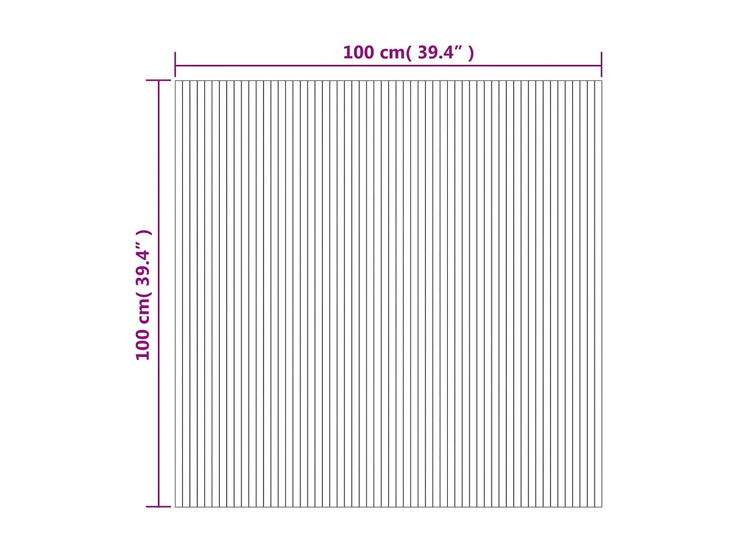 Tapis rectangulaire naturel clair 100x100 bambou