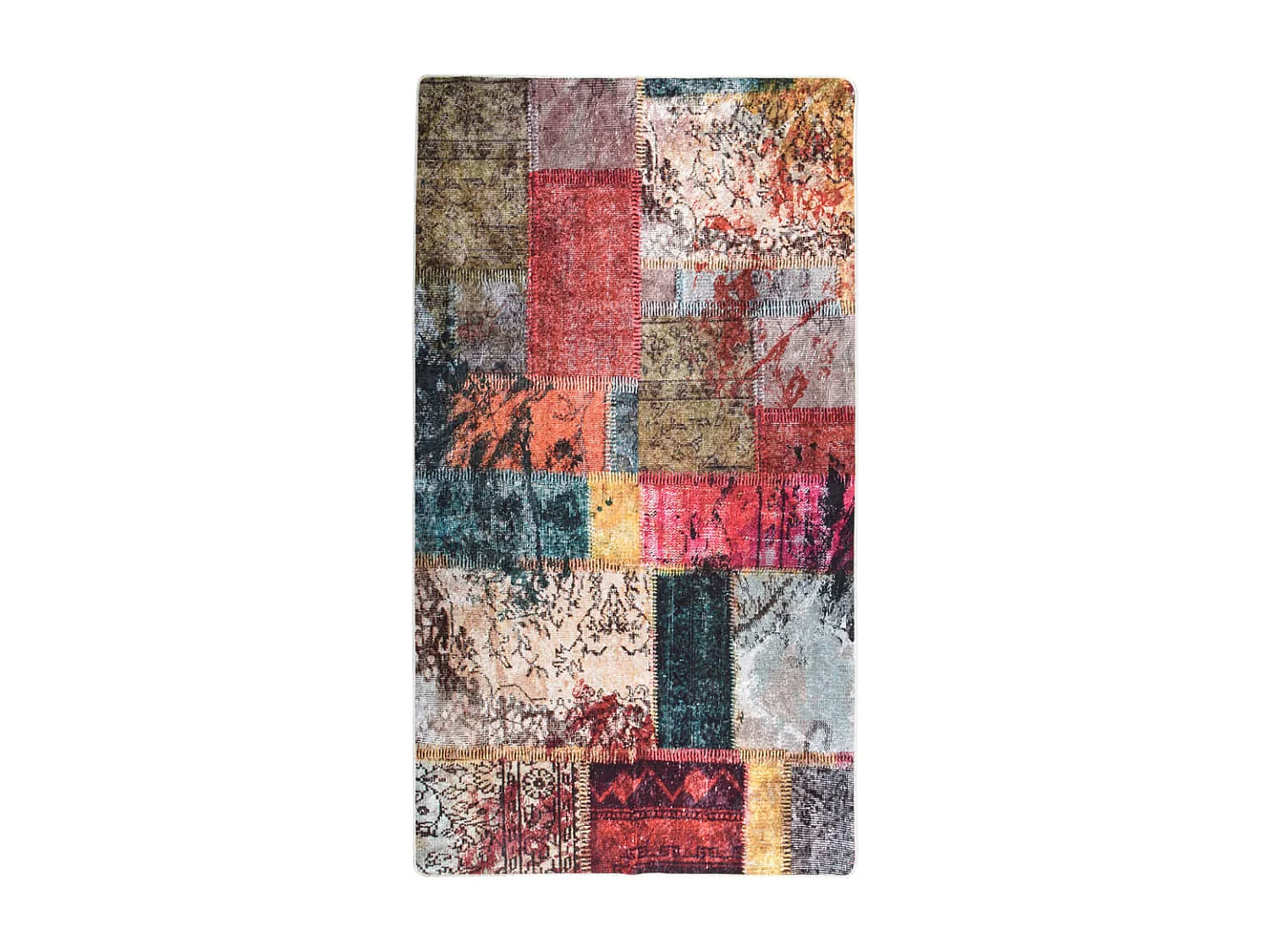Tapis lavable antidérapant Patchwork 190x300 Multicolore
