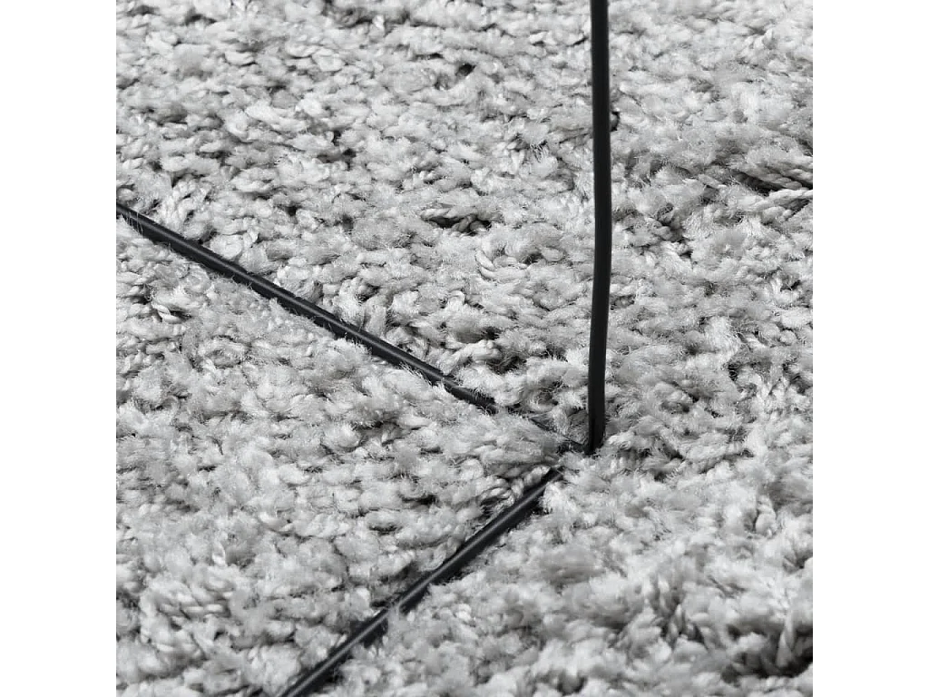 Tapis shaggy à poils longs moderne gris 140x200