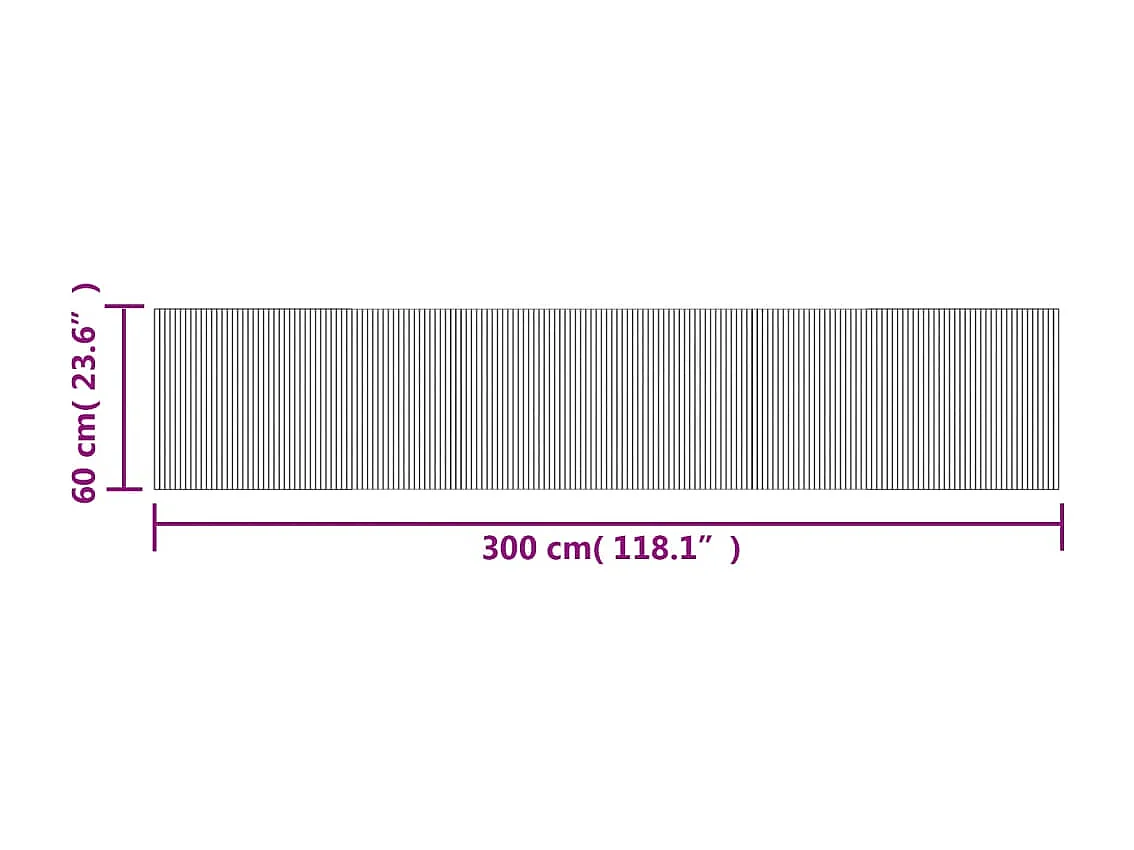 Tapis rectangulaire noir 60x300 bambou