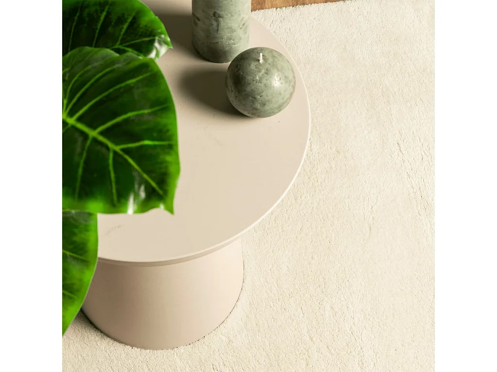 Tapis HUARTE à poils courts doux et lavable crème 200x200