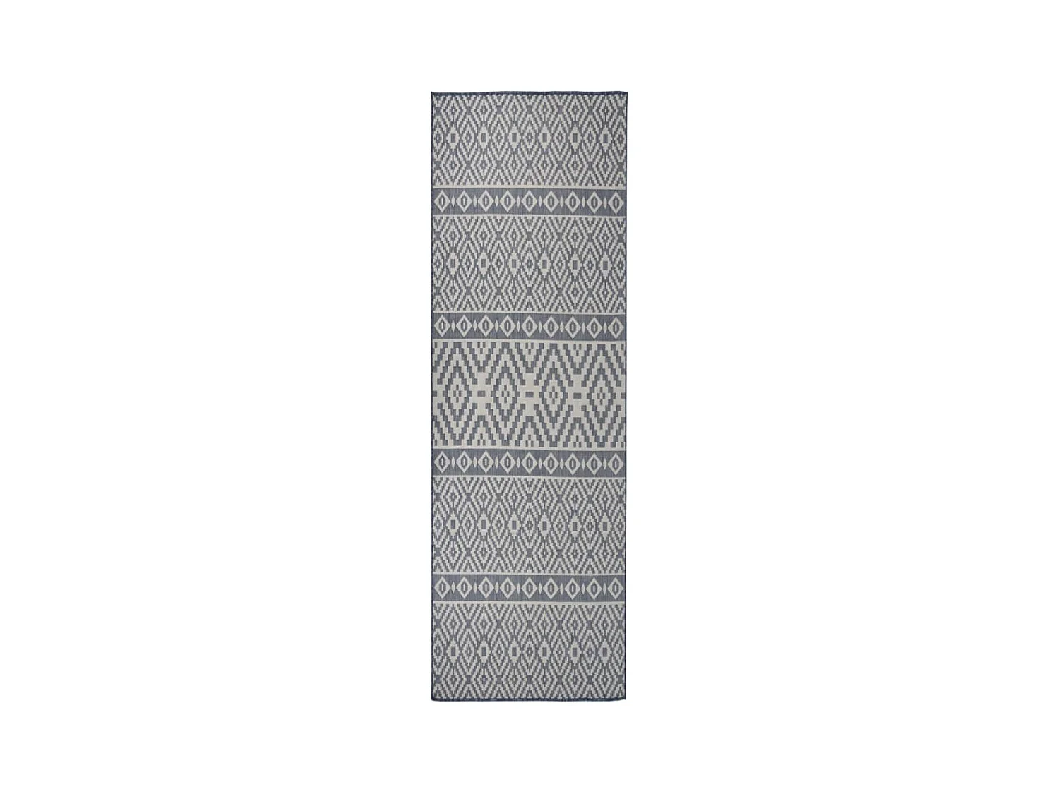 Tapis à tissage plat d'extérieur 80x250 Rayures bleues