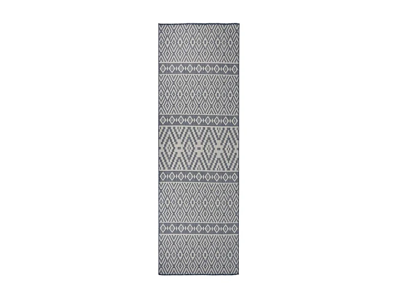 Tapis à tissage plat d'extérieur 80x250 Rayures bleues