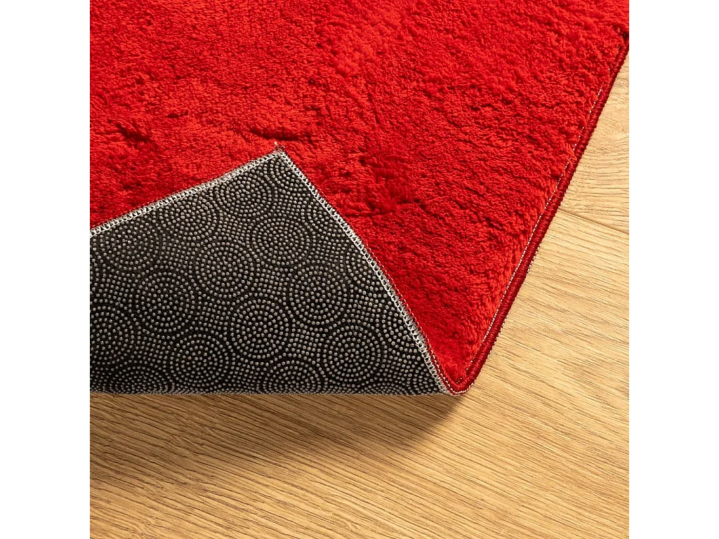 Tapis HUARTE à poils courts doux et lavable rouge 200x280
