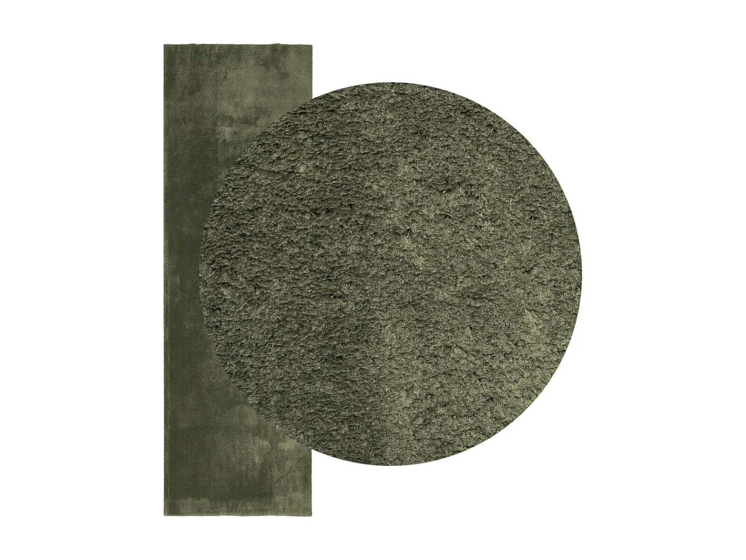 Tapis HUARTE à poils courts doux et lavable vert forêt 80x250