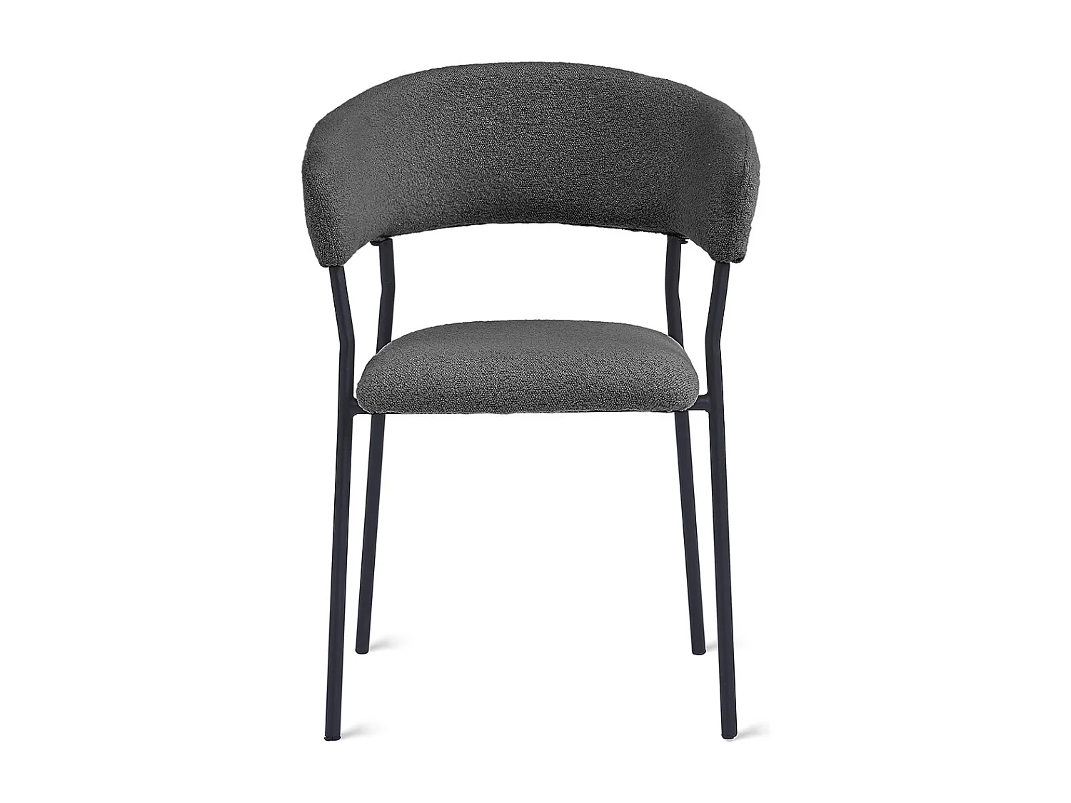 2x Eetkamerstoel Ava - Bouclé Antraciet (Set van 2)