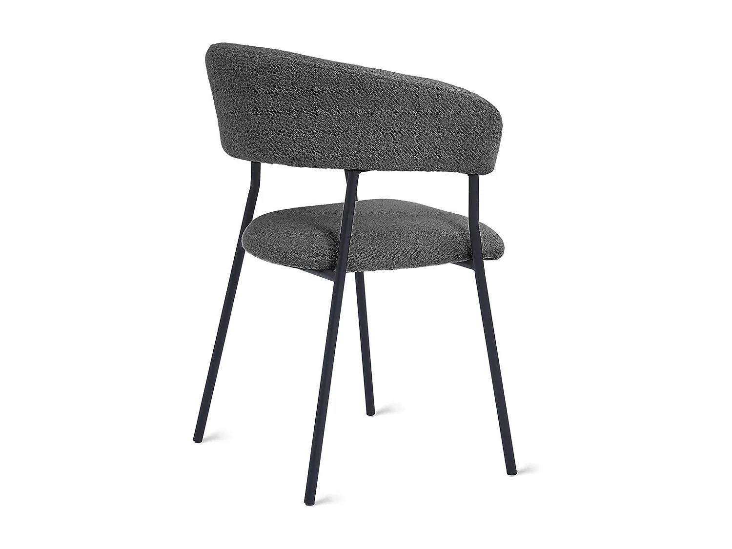 2x Eetkamerstoel Ava - Bouclé Antraciet (Set van 2)