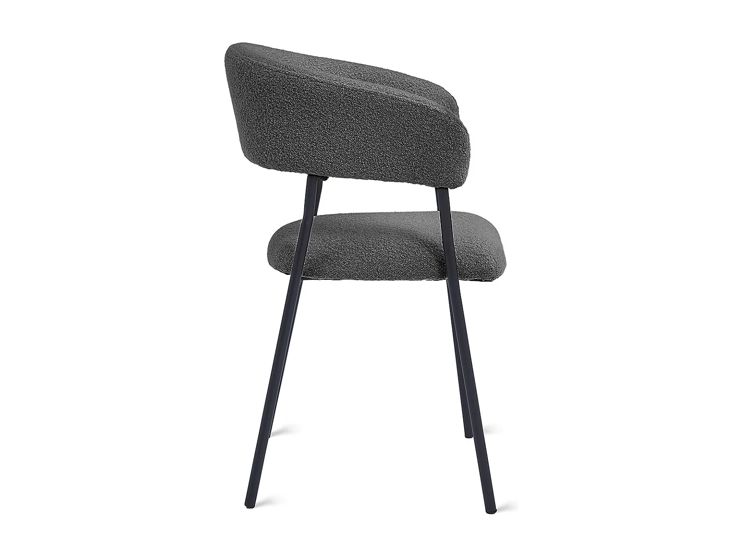 2x Eetkamerstoel Ava - Bouclé Antraciet (Set van 2)