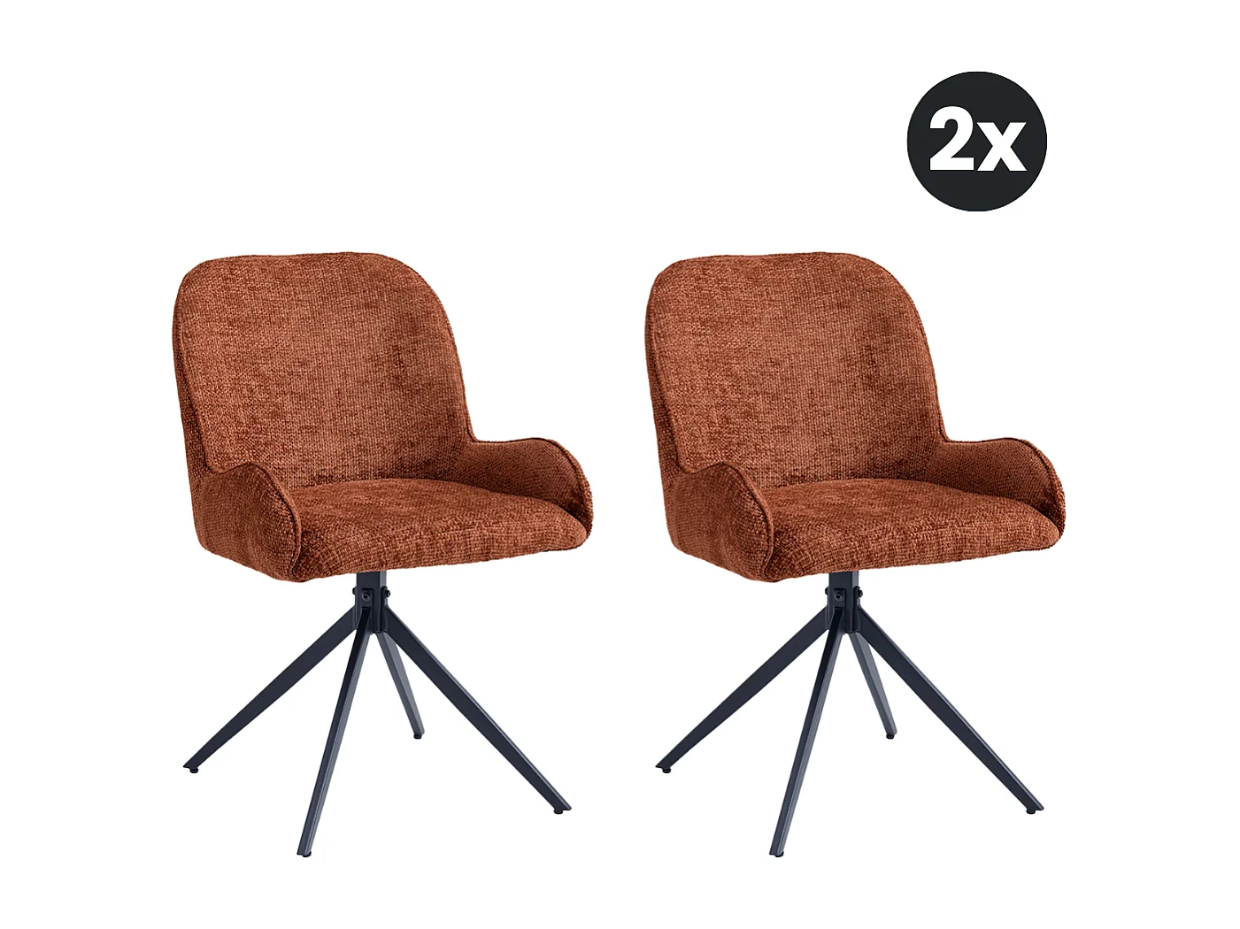 2x Eetkamerstoel Lily - Roest (Set van 2)