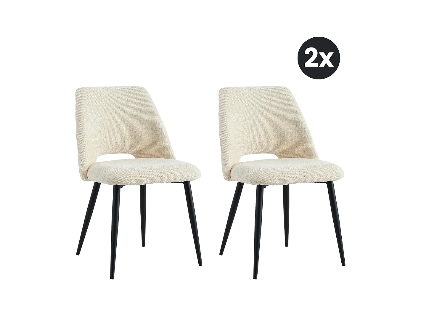 2x Eetkamerstoel Monta - Beige (Set van 2)