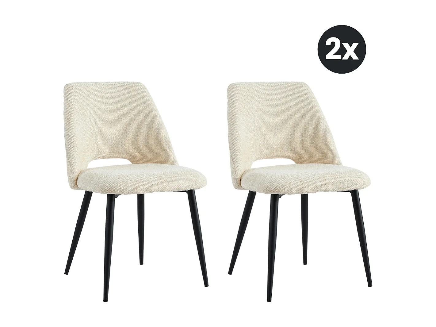 2x Eetkamerstoel Monta - Beige (Set van 2)