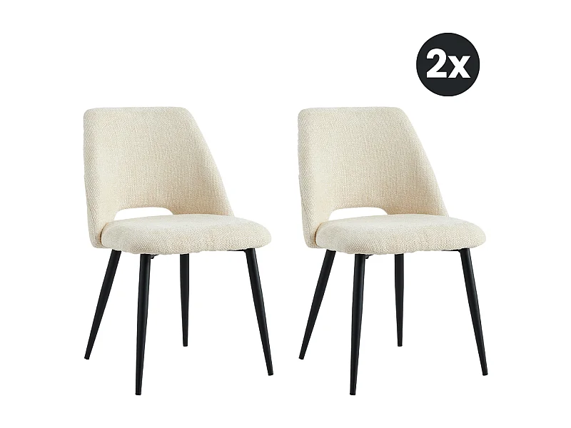 2x Eetkamerstoel Monta - Beige (Set van 2)